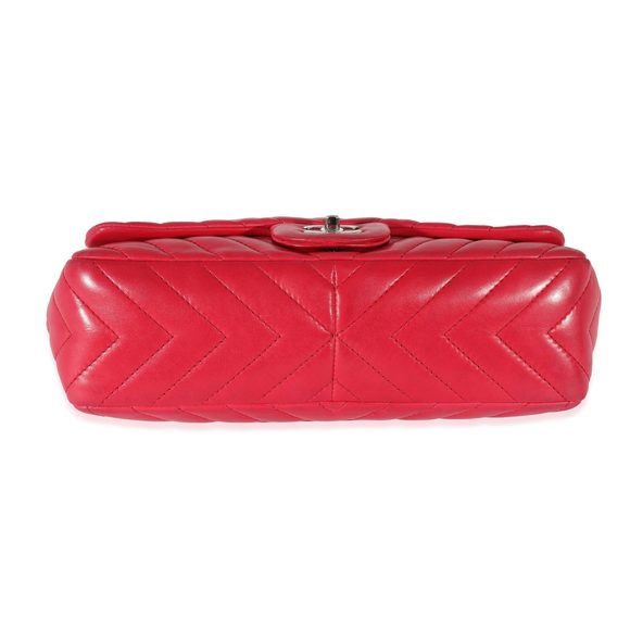 Chanel Pink Lambskin Chevron Jumbo Single Flap Bag - Picture 5 of 8